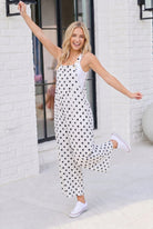 Spot On Polka Dot Wide Leg Overall Jumpsuit - Charming Charlie