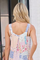 Pastel Patchwork Floral Wide Leg Overalls - Charming Charlie