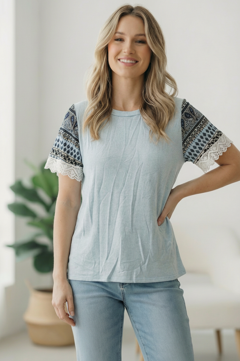 On the Soft Horizon Boho Tee - Charming Charlie