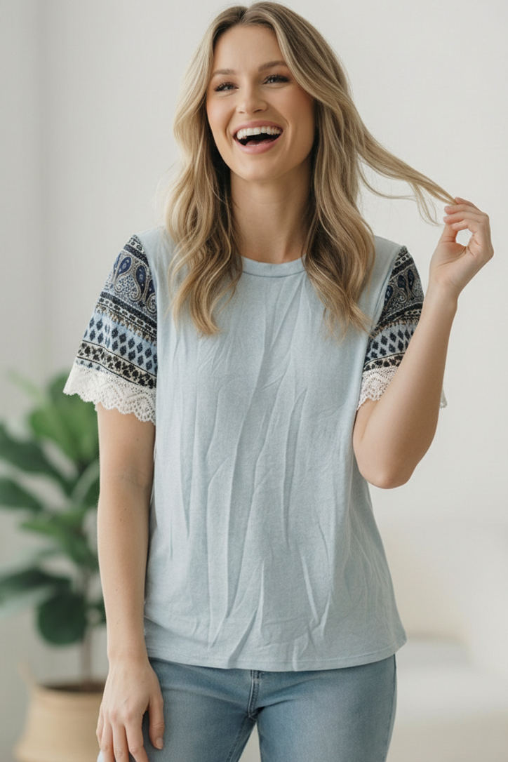 On the Soft Horizon Boho Tee - Charming Charlie