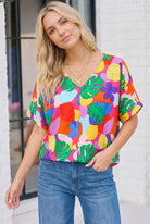 Tropical Pop Art V-Neck Top - Charming Charlie