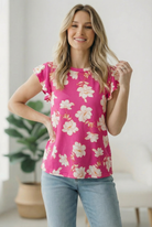 Flutter Into Spring Pink Floral Top - Charming Charlie