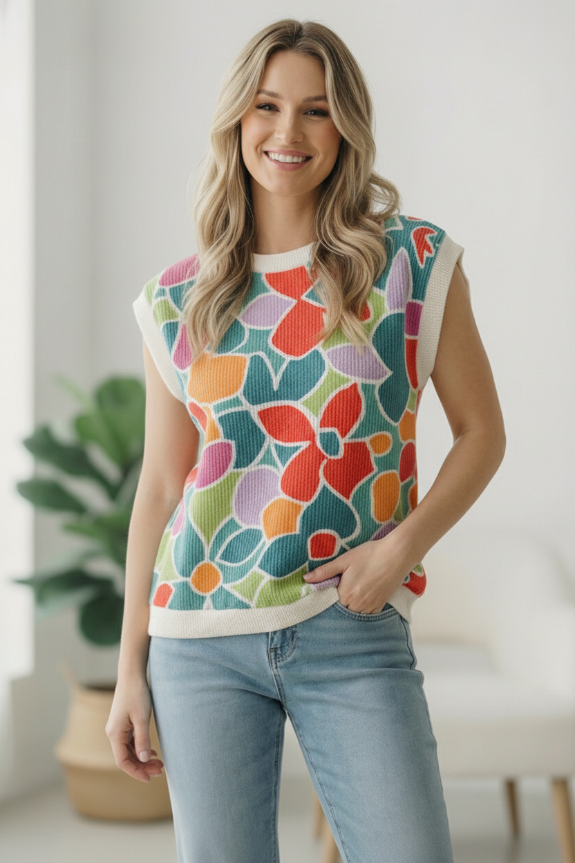 A Work of Art Ribbed Vest - Charming Charlie