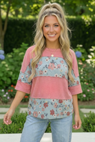 Garden Party Floral Colorblock Top - Charming Charlie