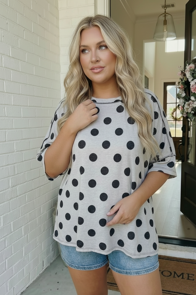 Dots All I Need Oversized Tee - Charming Charlie