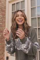 Cozy Camo Color Block Pullover - Charming Charlie