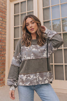 Cozy Camo Color Block Pullover - Charming Charlie