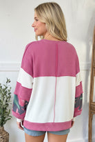 Rosy Garden Getaway Color Block Top - Charming Charlie