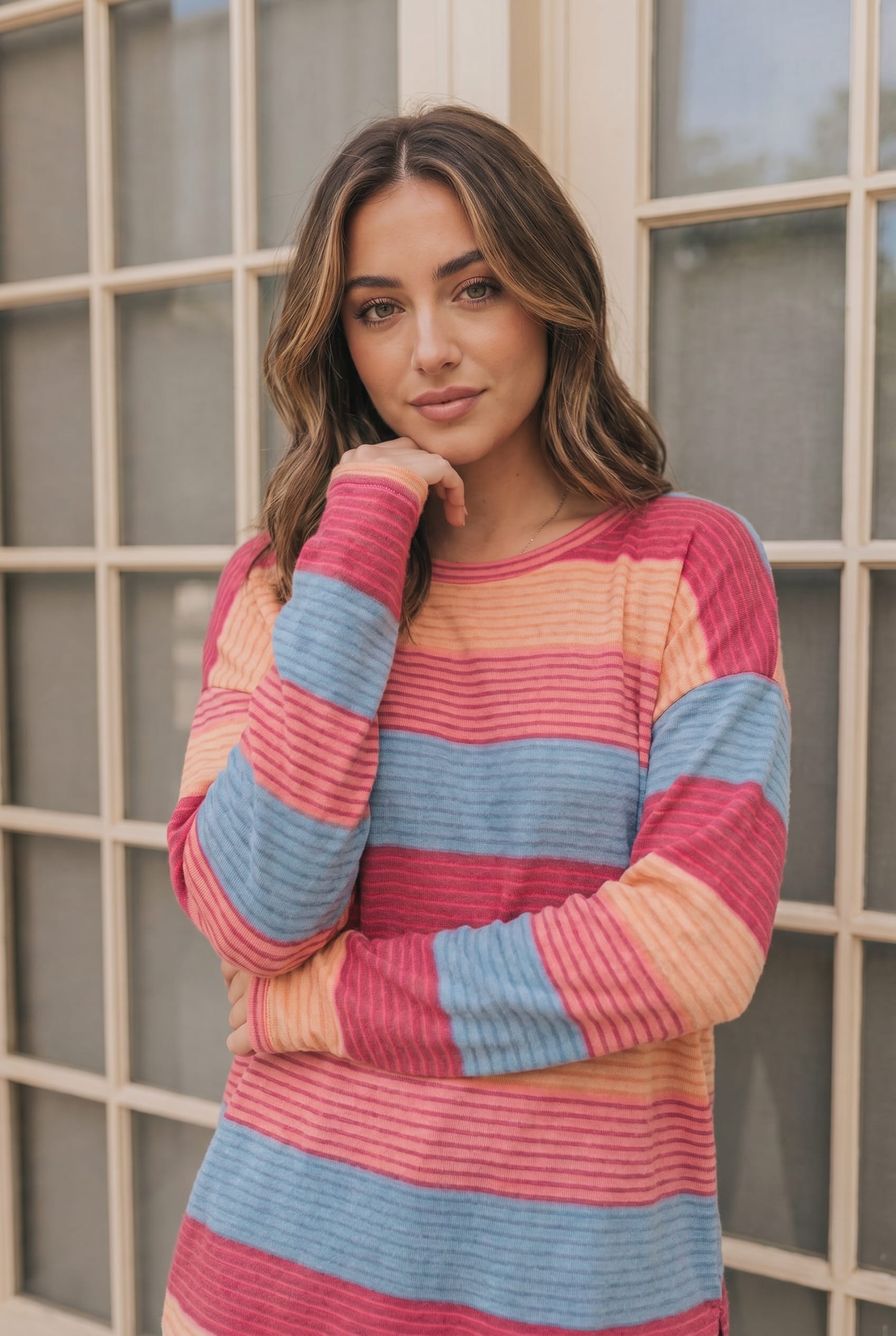 Sunny Stripes Long Sleeve Knit Top - Charming Charlie