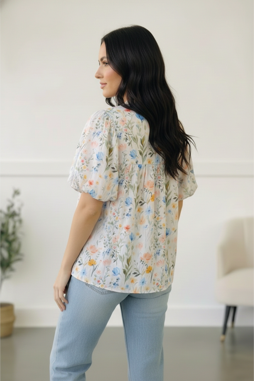 Painted Blossoms Daydream Top - Charming Charlie