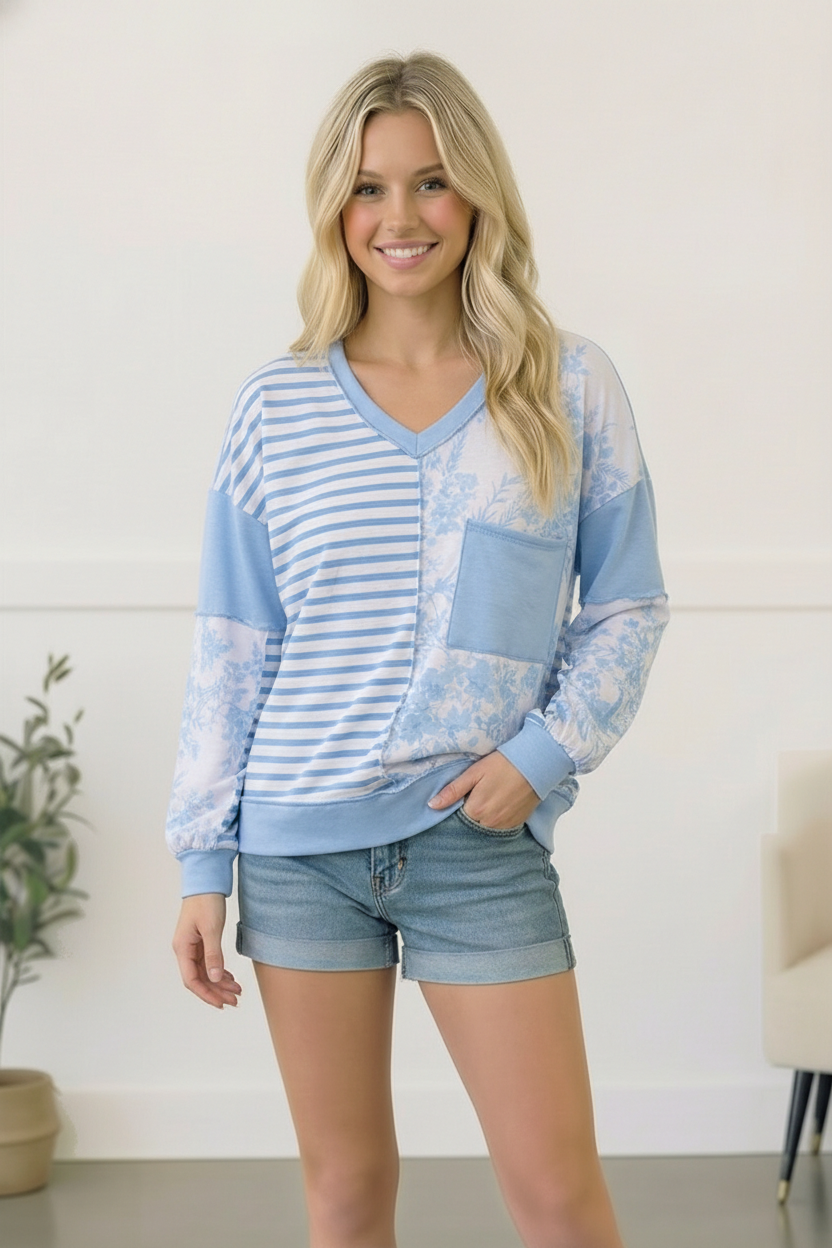 Coastal Calm Colorblock Top - Charming Charlie