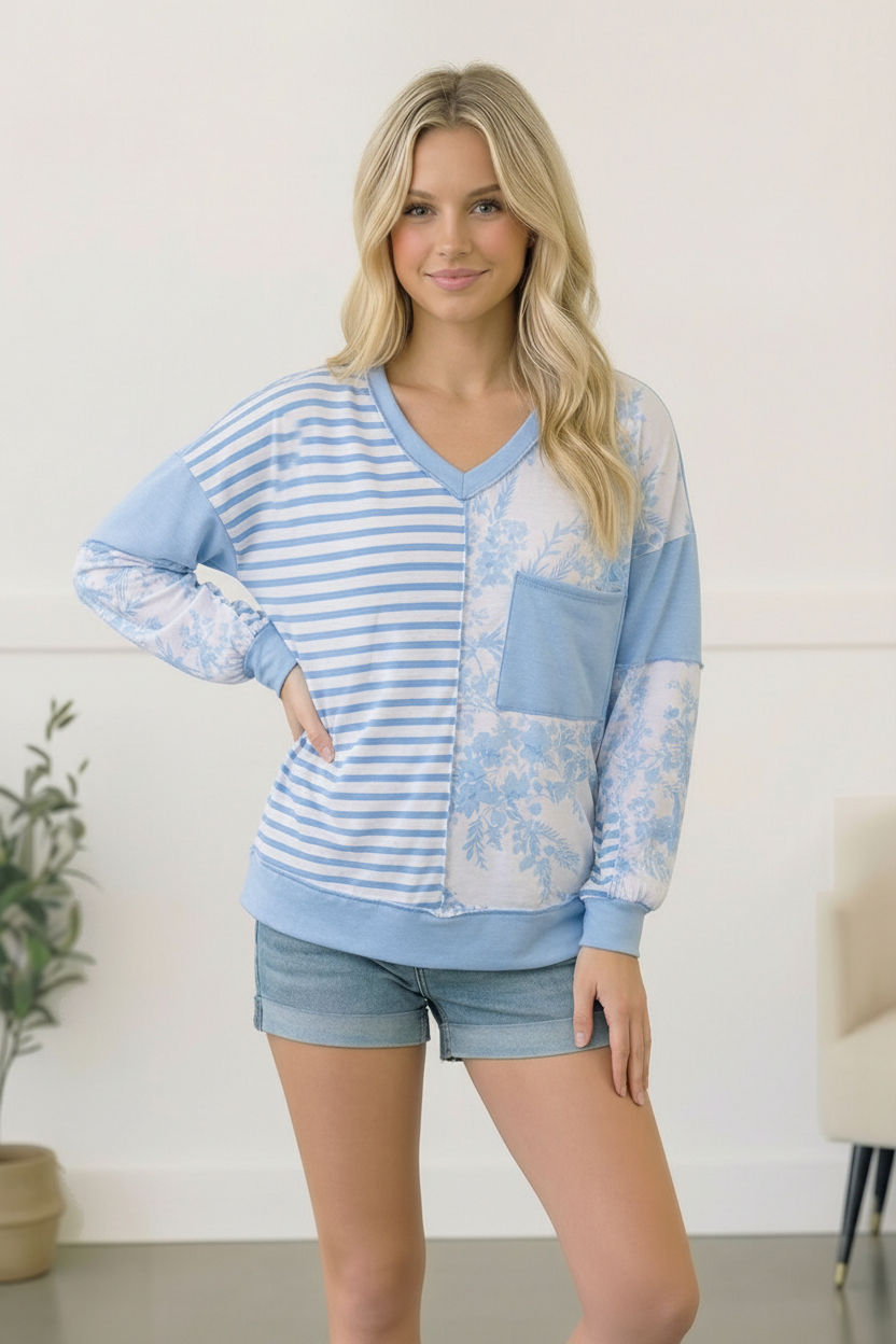 Coastal Calm Colorblock Top - Charming Charlie