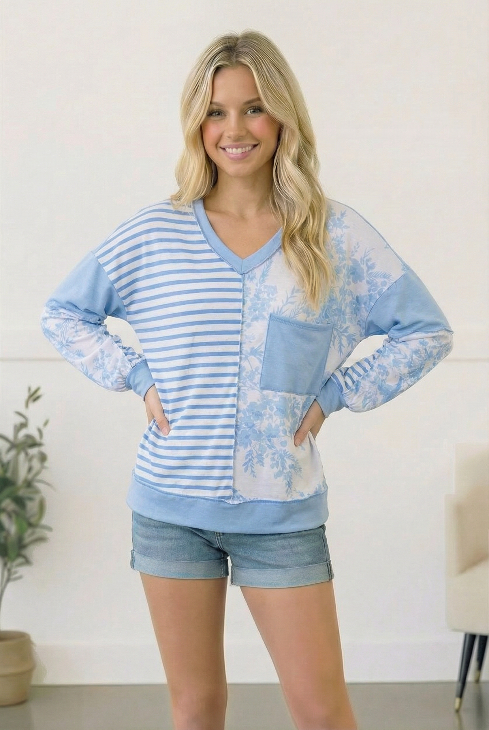 Coastal Calm Colorblock Top - Charming Charlie