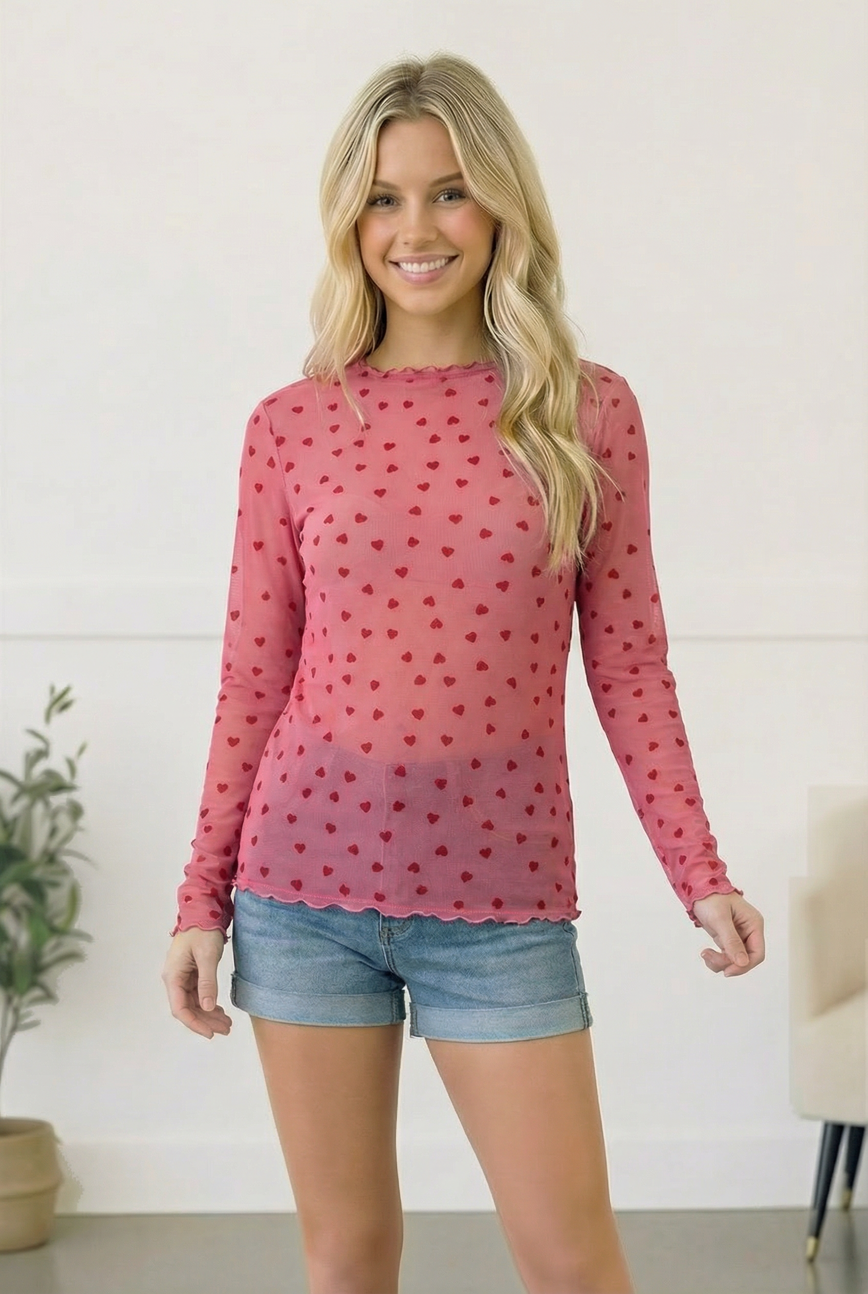 All Heart Mesh Top - Charming Charlie