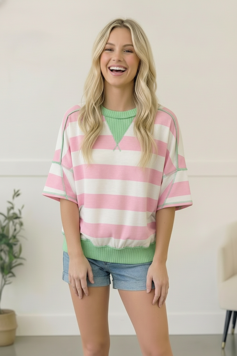 Pink Sugar Rush Colorblock Tee - Charming Charlie