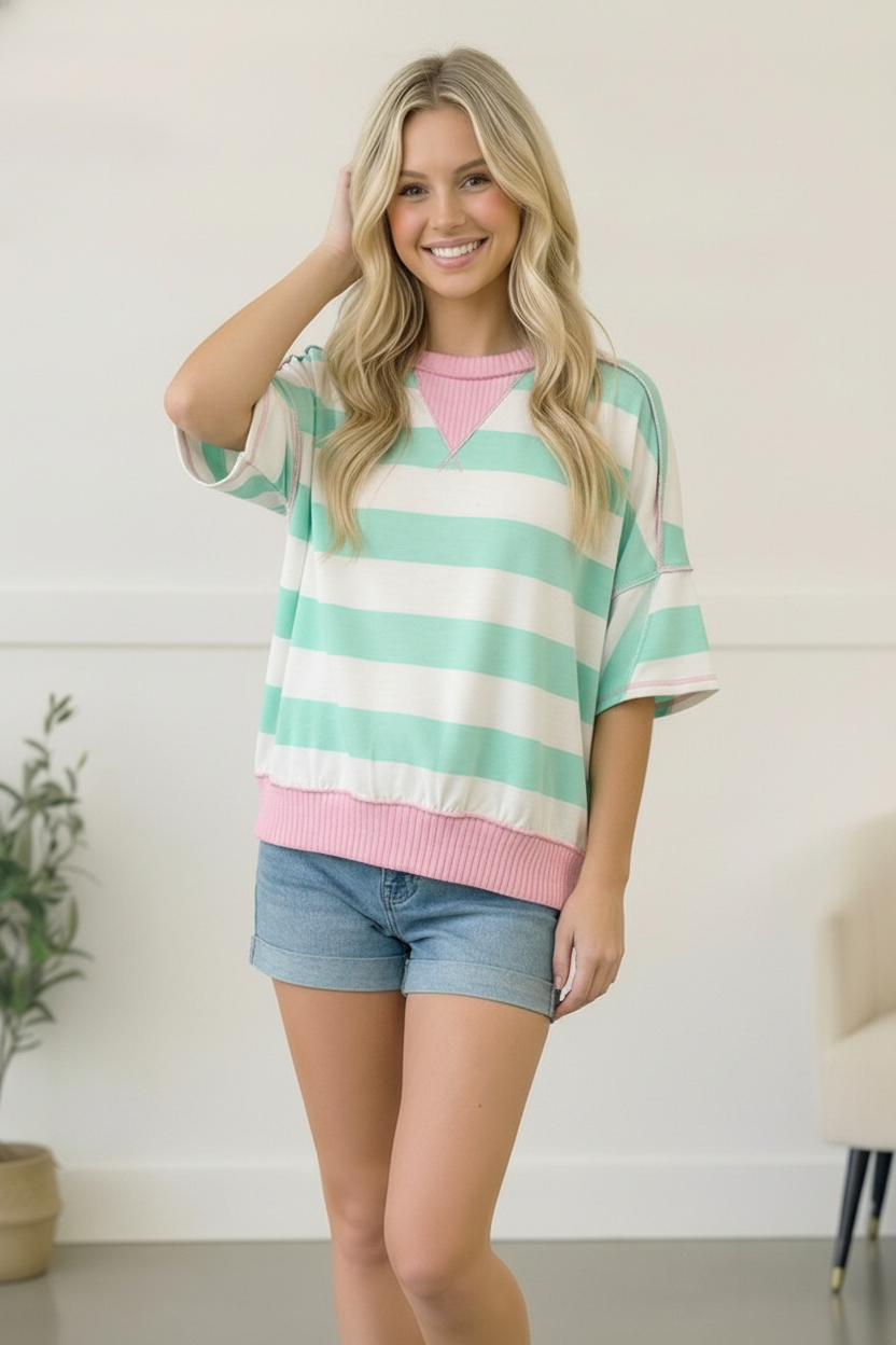 Mint Sugar Rush Colorblock Tee - Charming Charlie