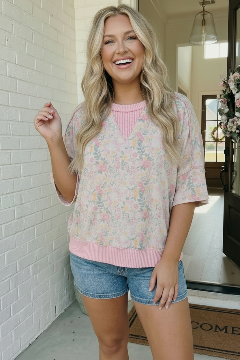 Sweet Garden Floral Drop Shoulder Top - Charming Charlie