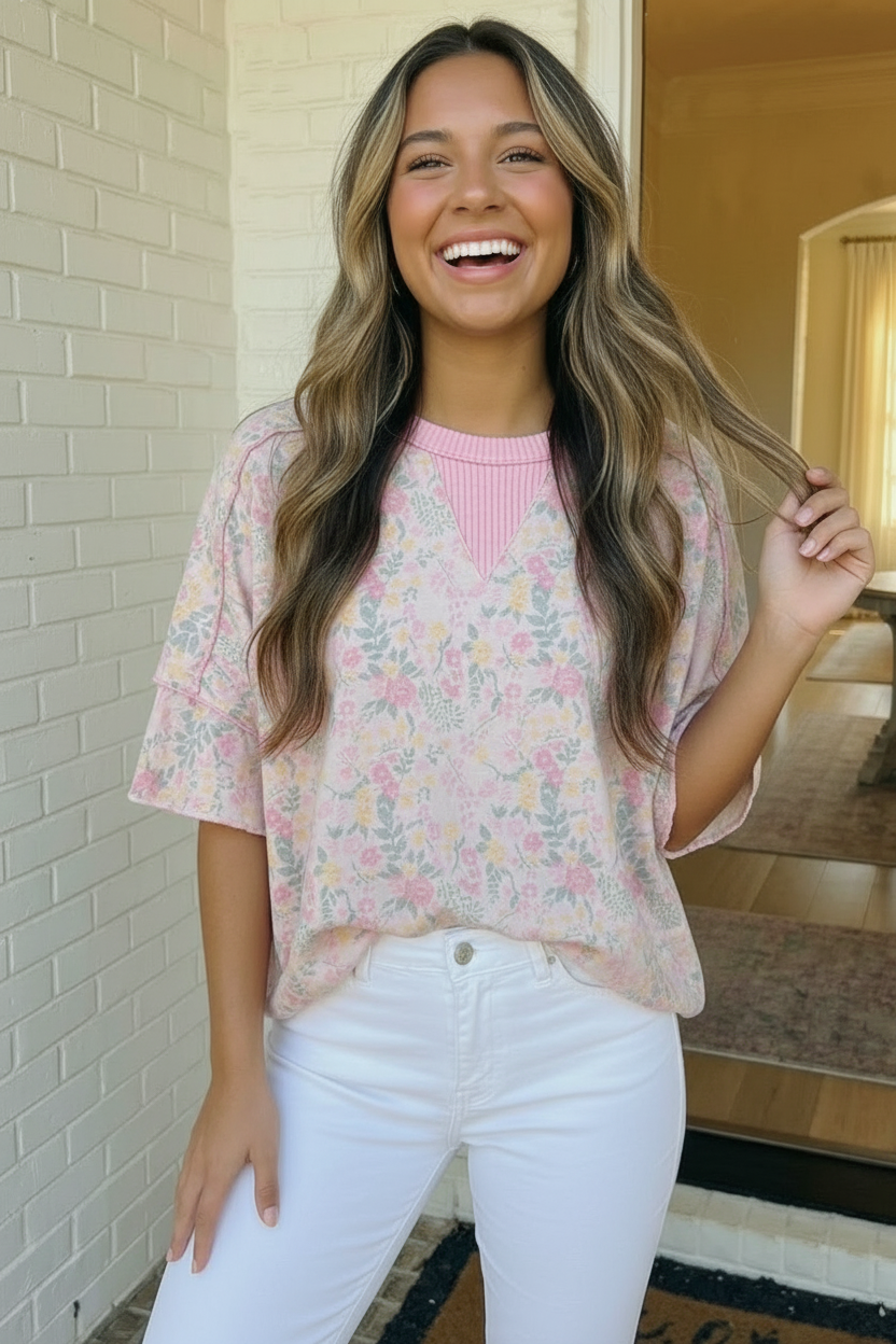 Sweet Garden Floral Drop Shoulder Top - Charming Charlie