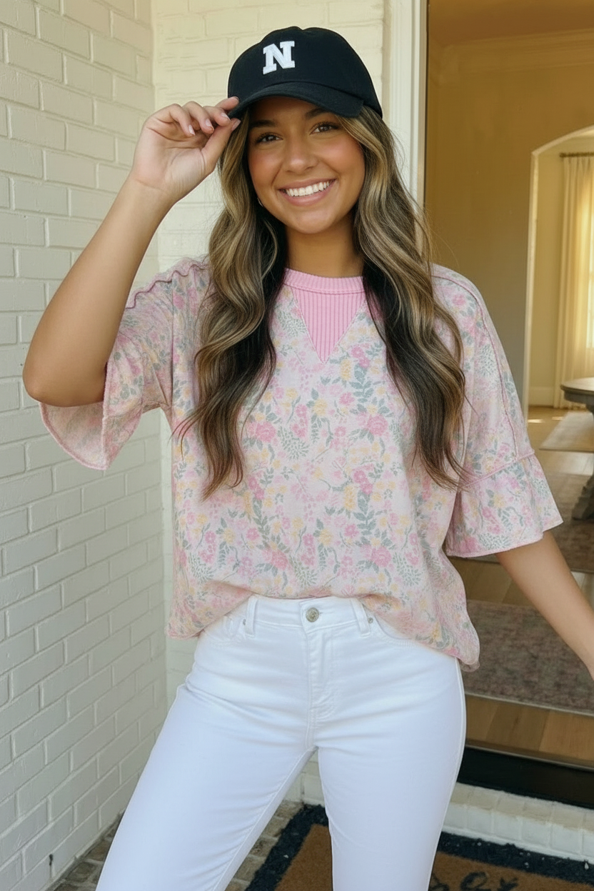 Sweet Garden Floral Drop Shoulder Top - Charming Charlie