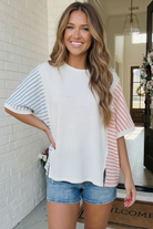 Stripe It Up Waffle Knit Top - Charming Charlie