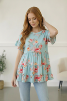 In the Mint Meadows Tiered Babydoll Top - Charming Charlie