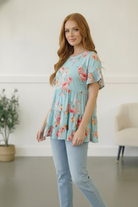 In the Mint Meadows Tiered Babydoll Top - Charming Charlie