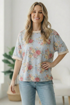 Vintage Bloom Light Blue Boyfriend Tee - Charming Charlie