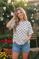 Dot to Dot Polka Print Boxy Tee - Charming Charlie