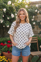 Dot to Dot Polka Print Boxy Tee - Charming Charlie