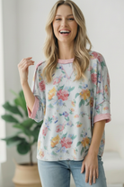 Rosey Teacup Ribbed Crewneck - Charming Charlie