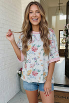 Rosey Teacup Ribbed Crewneck - Charming Charlie