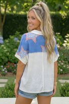 Star Spangled Vibes Blue Americana Top - Charming Charlie