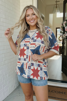 Stars and Patches Quilted Print Top - Charming Charlie