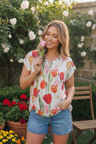 Tulip Garden Floral Print Top - Charming Charlie