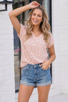 Wild at Heart Rose Leopard V-Neck Tee - Charming Charlie