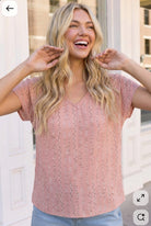 Coral Bloom Floral Stripe V-Neck Top - Charming Charlie