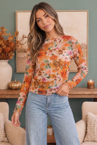 Mums the Word Mesh Floral Top - Charming Charlie
