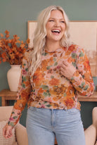 Mums the Word Mesh Floral Top - Charming Charlie