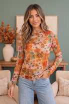 Mums the Word Mesh Floral Top - Charming Charlie