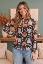 Ghostly Good Times Halloween Mesh Top - Charming Charlie