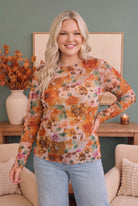 Mums the Word Mesh Floral Top - Charming Charlie