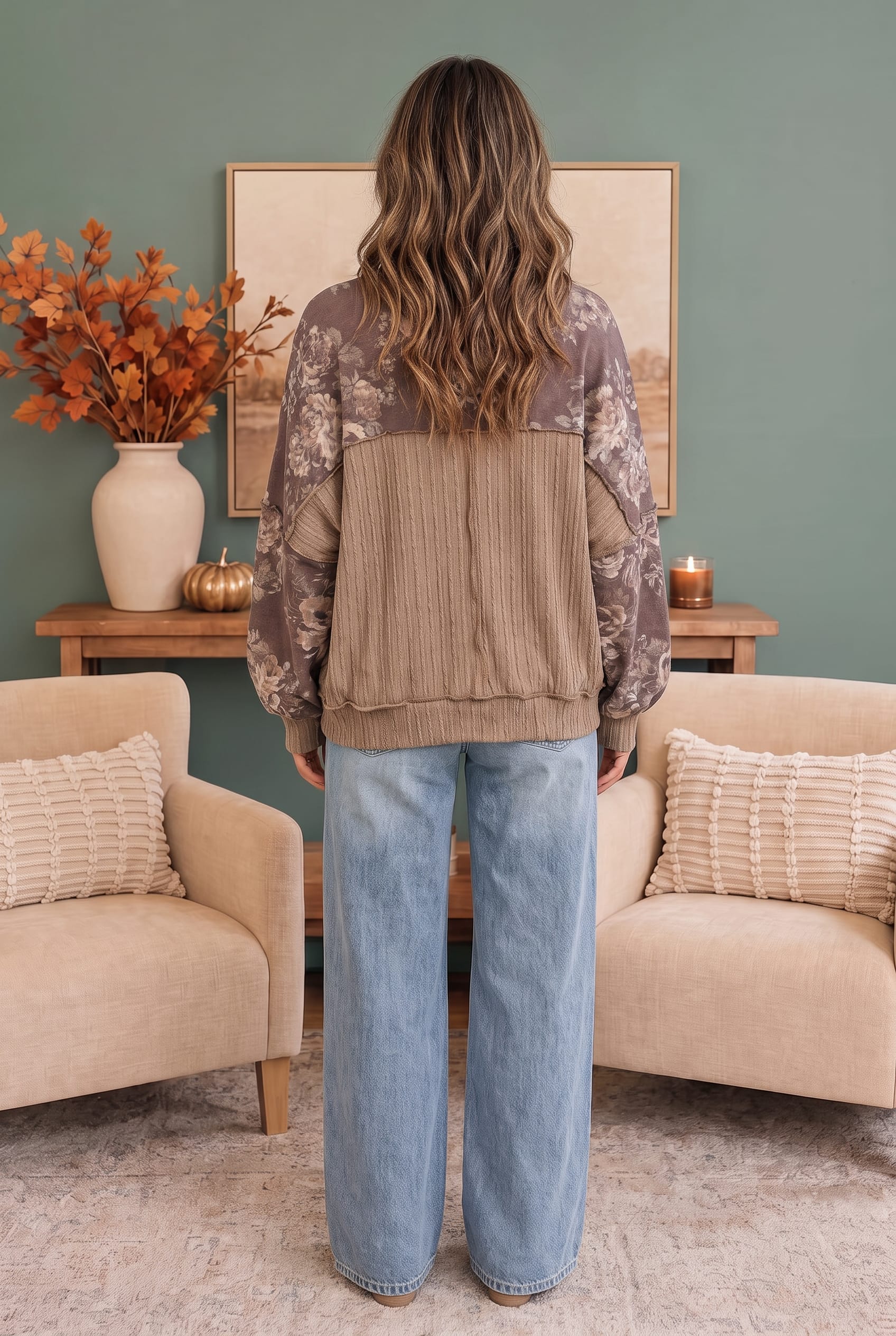 Vintage Floral Puff Sleeve Sweatshirt - Charming Charlie
