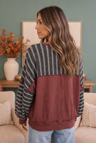 Perfect Plum Striped Sweater - Charming Charlie
