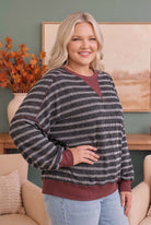 Perfect Plum Striped Sweater - Charming Charlie