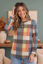 Check Those Boxes Long Sleeve Top - Charming Charlie