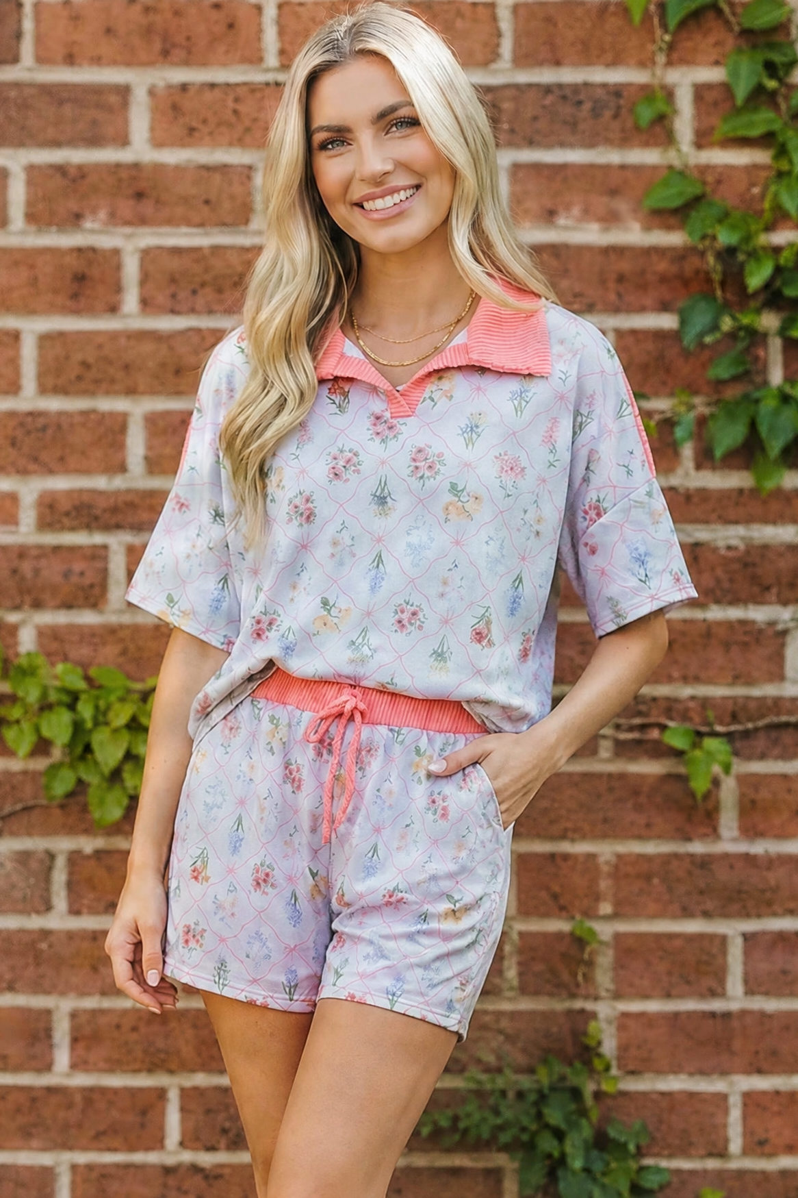 Floral Garden Matching Short Set - Charming Charlie
