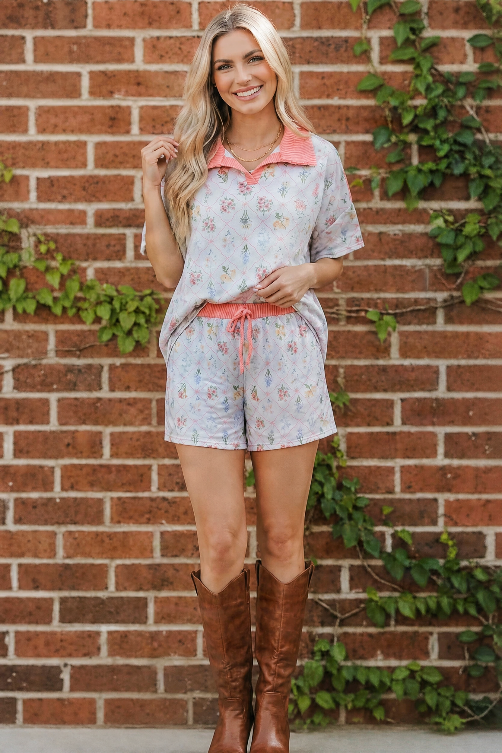 Floral Garden Matching Short Set - Charming Charlie