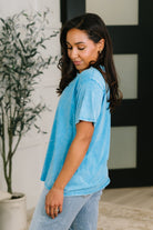 Had to Be There Mineral Wash Tee in Deep Sky - Charming Charlie