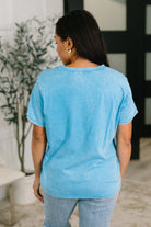 Had to Be There Mineral Wash Tee in Deep Sky - Charming Charlie