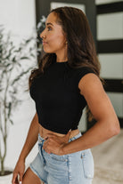 Halfway to Heaven Cropped Top in Black - Charming Charlie